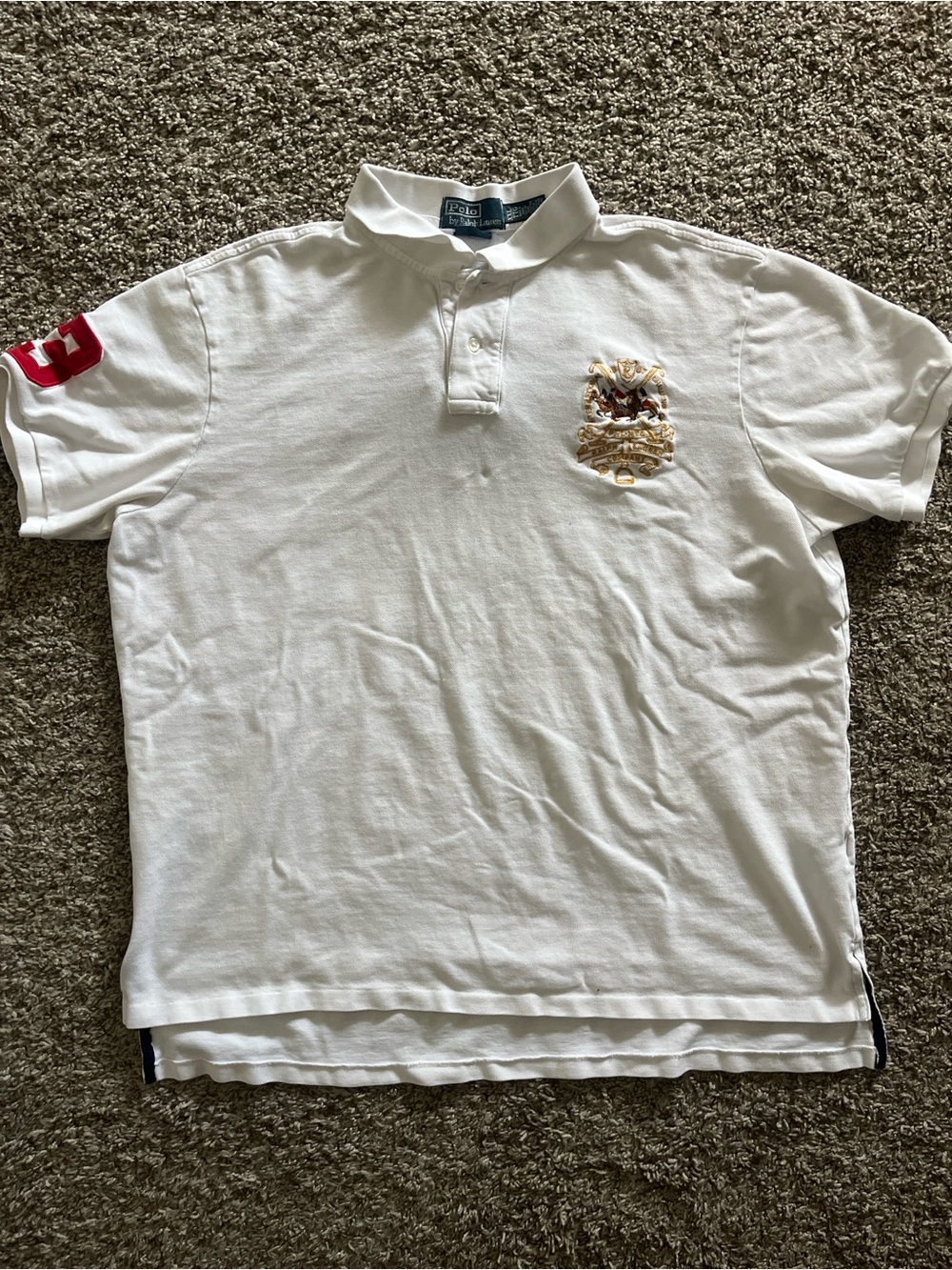 Polo Ralph Lauren Custom Slim Fit Triple Horsemen Crest Polo Shirt
